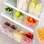 DELMON fridge storage boxes multipurpose containers for storage Space-saving Refrigerator Side Door Organizer for fridge kitchen Fruits, Vegetables Storage Containers- transparent pack of 8