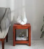 SMAART CRAAFTS CHILE SHEESHAM WOOD END TABLE FOR LIVING ROOM AND BEDROOM | PREMIUM SQUARE SIDE TABLE FOR HOME & KITCHEN| HONEY FINISH |