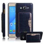 EXCLESIOR Samsung Galaxy On7 Blue Card Slot, Kickstand, Leather Back Cover