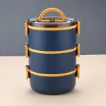 CRIZAR Plastic 3 Containers Lunch Box, 3000 Ml