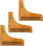Park Daniel Handcrafted Wooden L Shaped Beard Comb | Style your beard hassle-free | Pocket-size Comb for hair & Beard styling (Pack Of 3)