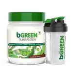 bGREEN by HealthKart Plant Protein Powder, 25 g Protein (Pea Protein Isolate & Pumpkin Seed), Complete Amino Acid Profile, Antioxidant Rich, Muscle Repair (Cafe Mocha, 500 g, 13 Servings) with Shaker