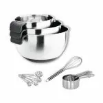 Fableart Mix and Measure Set of 6pcs- 3 Mixing Bowls, Measuring Cups, Spoons and Whisk