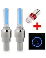A4s Automotive and Accessories Red Universal Bike Tyre Light Blue Motion Sensor Fancy Light with Tail Light Set of 2