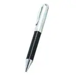 Auteur Exclusive Premium Collection Ball Pen With Black Leather Body Silver Trims And Diamond On Top| Ball Pen for Men,Women And Gift Perfect Gift For Festivals| Executive Pen For Office College and School Pens
