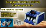 Swaggers Crusader Lite Note Counting Machine with Fake Note Detection for All New and Old Notes |One Year Warranty