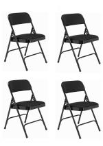 NGFC Metal Folding Chair with Cushion Seat and Back Support Set of 4