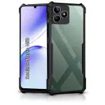 Casotec Soft Shockproof Clear Case Air Cushion Hybrid Cover for Realme Narzo N53 4G - Black