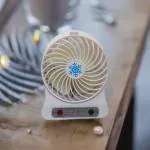 Psight Plastic Portable Rechargeable Led Light Fan Mini Desk Usb Charging Air 3 Mode - White