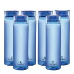 Kuber Industries Reusable Standard Blue Plastic Water Bottle 1 L (Pack of 6)