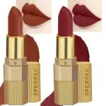 Perpaa Matte Rust Brown, Matte Maroon Lipstick (Pack Of 2)