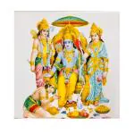 SHOP BY ROOM Ceramic Lord Rama Tiles for Home Entrance, Temple, Office - 6 x 6 Inch