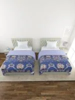 A Homes Grace Royal Blue Polyester Reversible Single Bed Comforter For All Seasons, 150 X 230 cm (Pack Of 2)