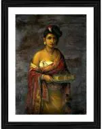 DECOR ADVENTURES The Maharani of Travancore by Raja Ravi Varma Wall Painting - 14x18 inch