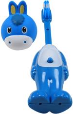 Ole Baby Blue Bounce Up Funny Horse Headed Kids Push Button Toothbrush Cum Toy ,3-7 yrs