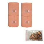 RARE OCEANS ELASTIC CREPE BANDAGE ROLL(PACK OF 2) 10CM x 4MTR(STRETCH LENGTH) EXTRA 10 PICS CLIPS