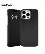 Star Craftune Real Carbon Fiber Case for iPhone 16Pro Max, Sturdy Durable Carbon 0.5 mm Thin Phone Cover for iPhone 16 Pro Max Aramid Fiber Skin Case with Military-Grade Drop Protection - Dot Black