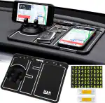 MMAK Anti-Slip Car Dashboard Mat & Mobile Phone Holder Mount with Car Perfume & Radium Night Glow