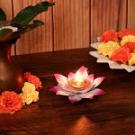DULI Lotus Shape Kamal Patti Akhand Diya or Tealight Holder for Diwali Decoration (Pack of 1)