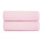 MICRO COTTON LuxCraft Set of 2 Medium Bath Towel - Super Absorbent, Quick Dry, Multipurpose for Bath, Hair, Gym, Baby, Travel - Pink (60 X 120 CM)