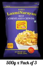 BABUS Laxminarayan Cornflakes Chiwda 1.5kg ( 500g * pack of 3 )