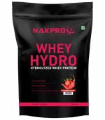 NAKPRO HYDRO Whey Protein Hydrolyzed | 25g Protein, 5.8g BCAA Supplement Powder (1 Kg, Strawberry)