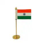 SWATRIC DASHBOARD Flag | Flag by IIT DELHI STARTUP Flag for car, Office Table, Desk Decor, Miniature Khadi Flag, Brass tabel flag ,Small tiranga Flag, Table Flag, ( Brass) Made in India (small)