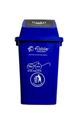 Fiable Cleantech HDPE Swing Lid 100L Dustbin (Blue, Large)