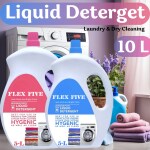 FLEXFIVE Tide Detergent Liquid 10 Liter Blue & Pink Suitable for Top Load & Front Load Washing Machine and Bucket Wash
