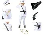Kaku Fancy Dresses Our Helper/National Hero Indian Navy Costume -White, 5-6 Years, For Boys & Girls(Rubber)