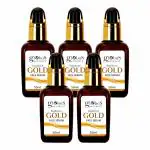 Globus Naturals Gold Radiance Anti Ageing & Brightening Face Serum, Suitable For All Skin Types, 50 gm, Set of 5