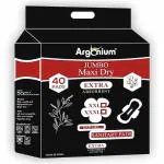 ARGONIUM Prime Ultra Clean Sanitary Pads For Women | XXL (Pack Of 40 Pads, 290mm)Pure Cottene Base,Rash-Toxin-Irritation Free,High Absorbent,Heavy Flow,Extra Long.Day-Night Napkin With disposable wrap