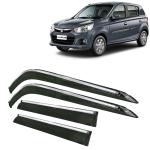 Kingsway Car Wind Deflectors Rain Guard Window Visor for Maruti Suzuki Alto K10 2014, 2015, 2016, 2017, 2018, 2019, 2020, 2021, 2022 Model, Car Door Visor with Chrome Lining Online India, Car Sun Shades