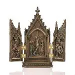 CraftVatika Gold and Bronze Bronze Jesus Christ Nailed on the Cross Statue 20.32 x 10.16 cm