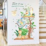 JAAMSO ROYALS 3D Cartoon Forest of Cat Peel And Stick Self Adhesive Wall Sticker (60CM x 90CM)