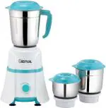 Gestor Style Dlx Powerful Copper Motor With Hd Ss Jar Dlx Series 700 Mixer Grinder With 3 Jars, White Green