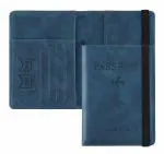 House of Quirk Passport Case with RFID Blocking Passport Holder Cover-Blue