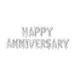 flavouredlove (16 Inch) Happy Anniversary Letters Foil Balloon Set for Decoration (Silver)