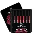 Colors Queen Vivid Matte Lip & Eye Pencil Set | Long Lasting, Waterproof & Smudge Proof Lip Liner | Creamy Lip Liner Pencil Set of 12 | Multi Color B, (1.5g x12)