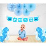 Untumble Blue Half Birthday Paper Fan Decor Pack (Pack of 47)