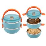 WISHKEY Colorful Stainless Steel Double Layered Lunch Box for Kids 1400 ml