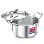 Prestige Tri Ply Splendid Casserole 28Cm/7.5L with SS Lid|Thick Gauge Tri-PIy Body|Silver