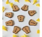 Laxmi Charan Paduka For Puja And Wooden Diwali Decoration Items For Home Decor Devi Charan Paduka For Puja Unique Diwali Gift Items (Bamboo Texture And Made In India) (Pack Of 9) 3 x 3 x 3 cm; 249 Grams