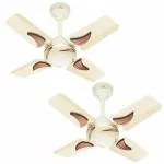 Alibaba Flynk 600 mm/24 inch Ultra High Speed 4 Blades Anti-Dust Decorative Ceiling Fan (Ivory, Pack of 2)