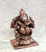 SEARCHERS PARADISE Copper Idols of god Ganesh 310Grams, 2.75 inches, Patina Antique Finish, Pack of 1 Piece