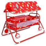 S. S Steelo Art Baby Cradle Mosquito Net Stroller Infant & Toddler Beds Baby Bedding Cradle with Wheels