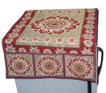 Kuber Industries Maroon, Maroon Flower Design Fridge Top Cover