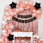 Party Midlinkerz Rosegold Happy Birthday Balloons Decoration Kit Items 70 Pcs Birthday Combo Pack (Set Of 70)