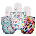 Mylo Essentials Cloth diapers for babies with 3 Free Insert, Oeko Tex Certified for 3Months to 3Years, Pack of 3 (Rainbow,Floral Spring,Heart Doodles)
