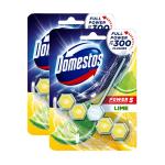 Domestos Power Five Toilet Rim Block, Lime, Limescale Removal With Long Lasting Fragrance, 55 G (Pack Of 2)